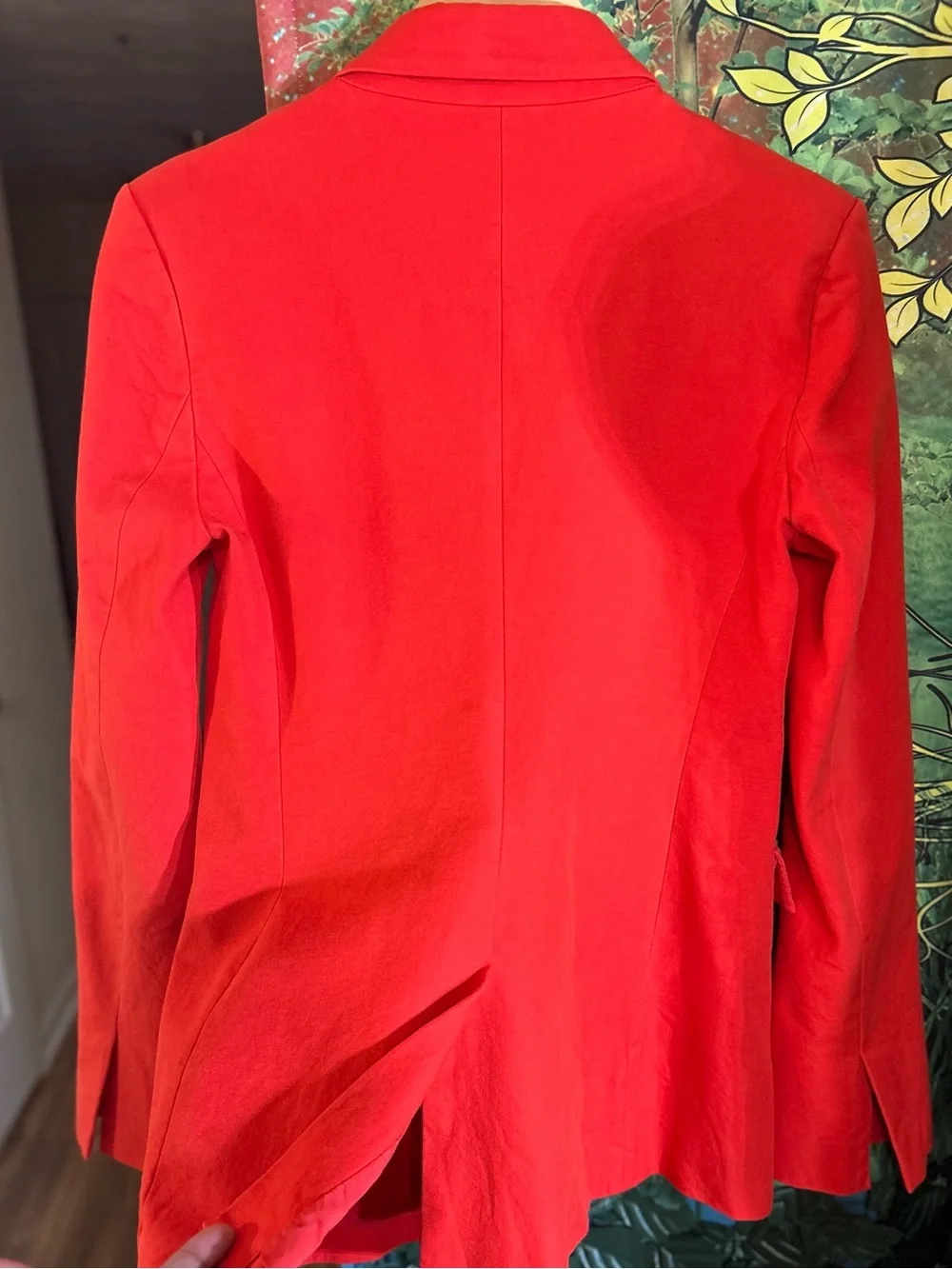 Derek Lam Vibrant Orange/Red Single-Button Lined Blazer w Pockets: EC - Picture 7 of 10